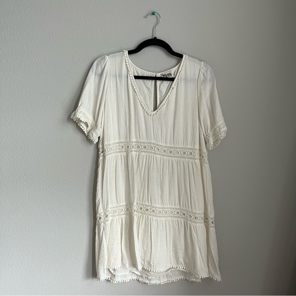 Show Me Your Mumu White Crochet Short Sleeve Lace Dress